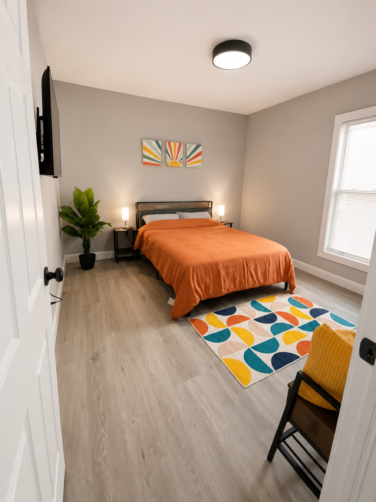 Bright renovated bedroom in a Goshen residence